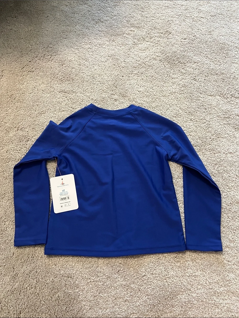 wonder nation Royal Blue Long Sleeve Kids Swim Rashguard